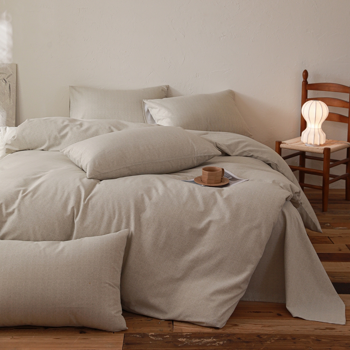 91家纺网 家纺一手货源 找家纺 小叮当家纺仓储工厂店 (买家秀 爆款花型 不断货)2025秋冬新款亲肤舒适良品磨毛四件套 肌理灰