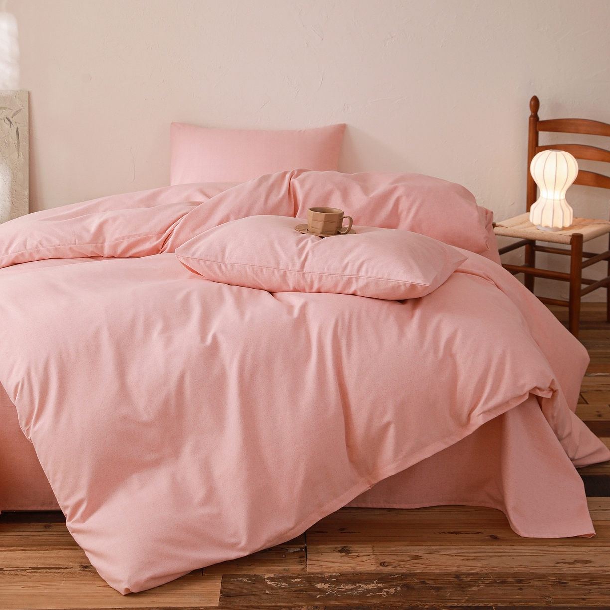 91家纺网 家纺一手货源 找家纺 小叮当家纺仓储工厂店 (买家秀 爆款花型 不断货)2025秋冬新款亲肤舒适良品磨毛四件套 肌理粉