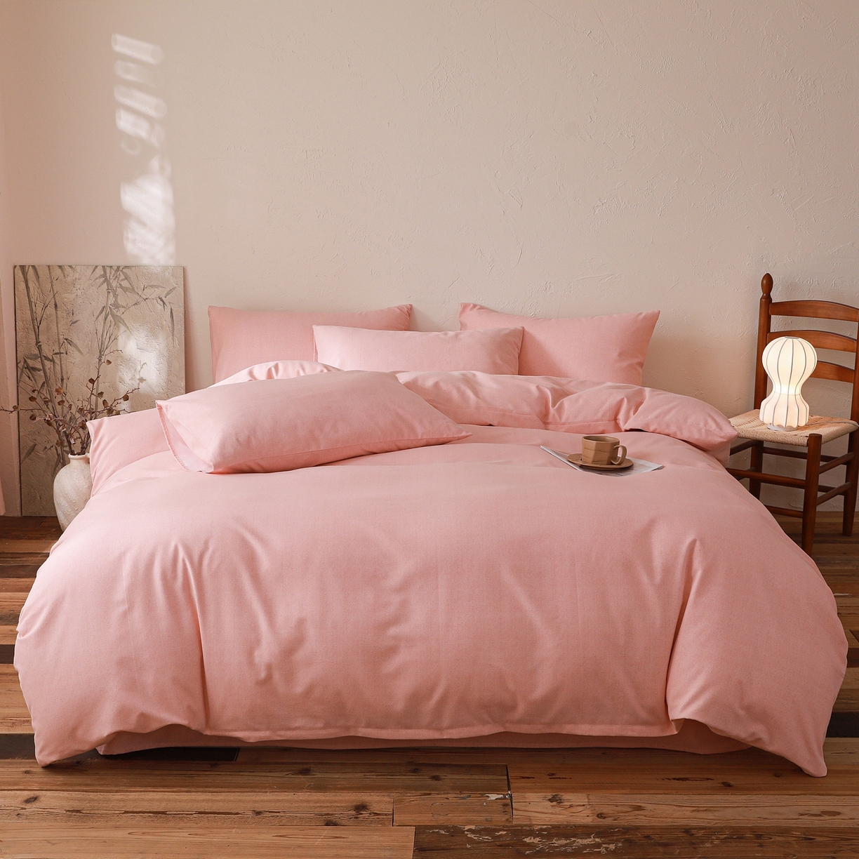 91家纺网 家纺一手货源 找家纺 小叮当家纺仓储工厂店 (买家秀 爆款花型 不断货)2025秋冬新款亲肤舒适良品磨毛四件套 肌理粉