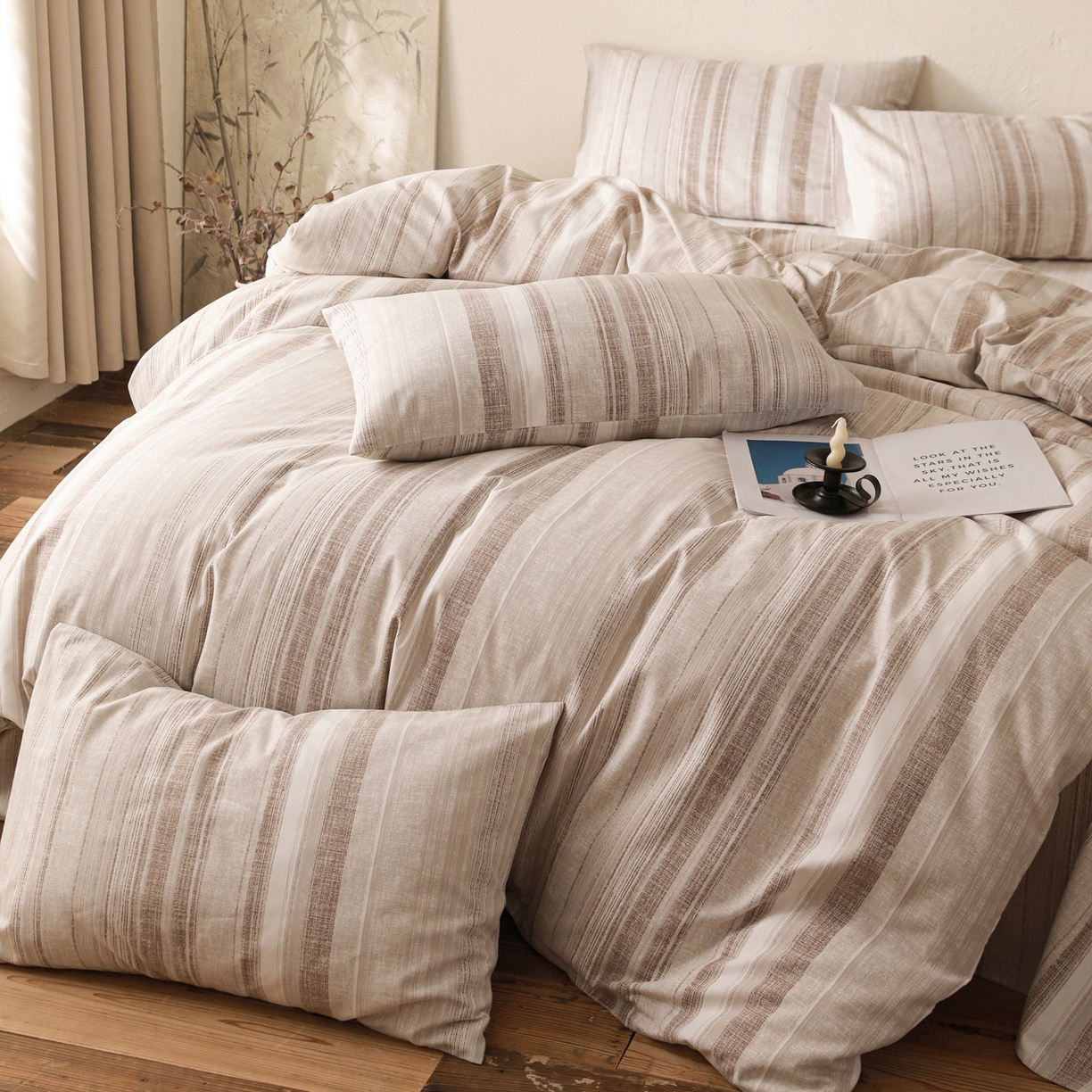 91家纺网 家纺一手货源 找家纺 小叮当家纺仓储工厂店 (买家秀 爆款花型 不断货)2025秋冬新款亲肤舒适良品磨毛四件套 流沙灰