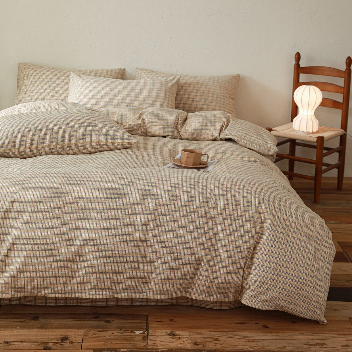 小叮当家纺仓储工厂店 (买家秀 爆款花型 不断货)2025秋冬新款亲肤舒适良品磨毛四件套 律动格