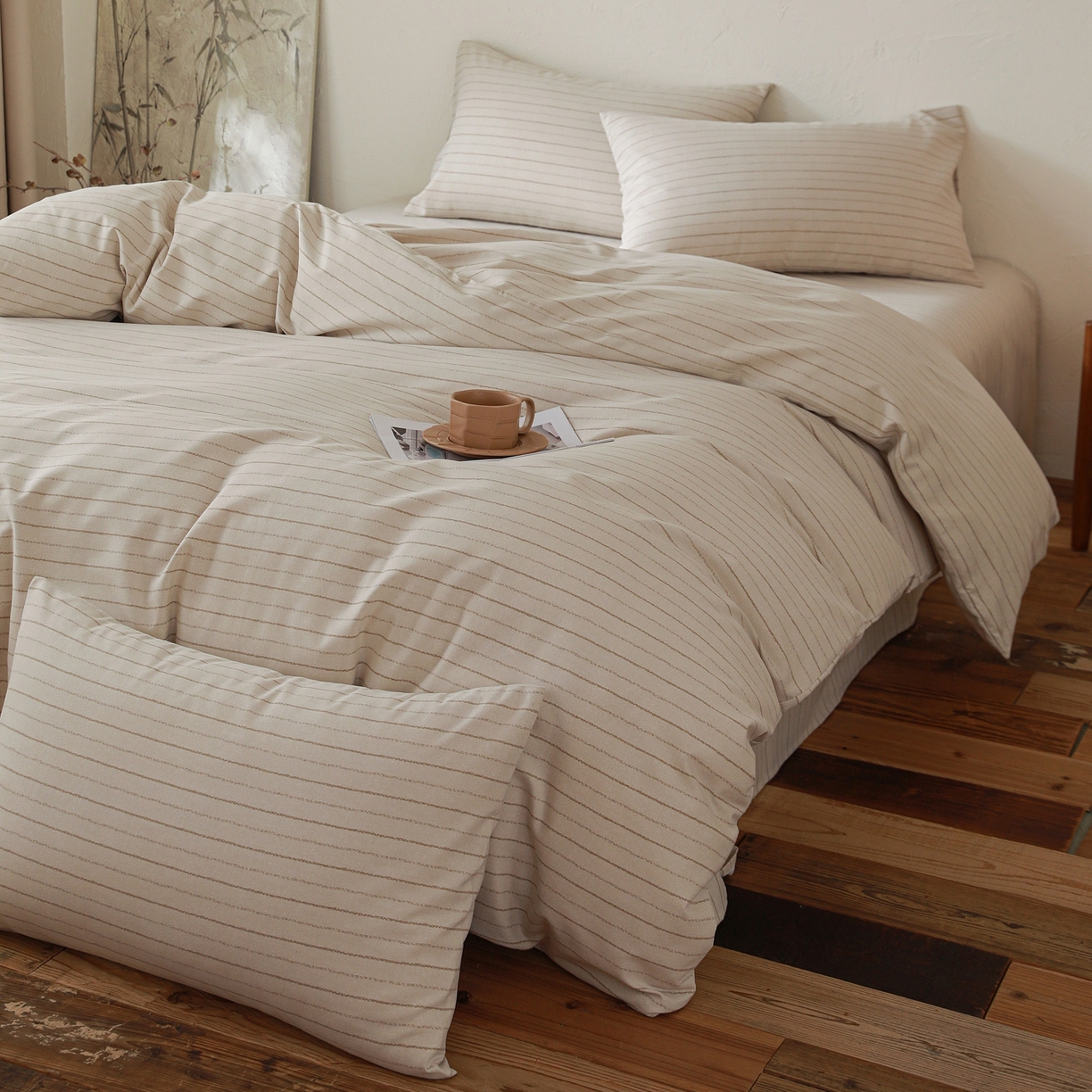 91家纺网 家纺一手货源 找家纺 小叮当家纺仓储工厂店 (买家秀 爆款花型 不断货)2025秋冬新款亲肤舒适良品磨毛四件套 织梦灰