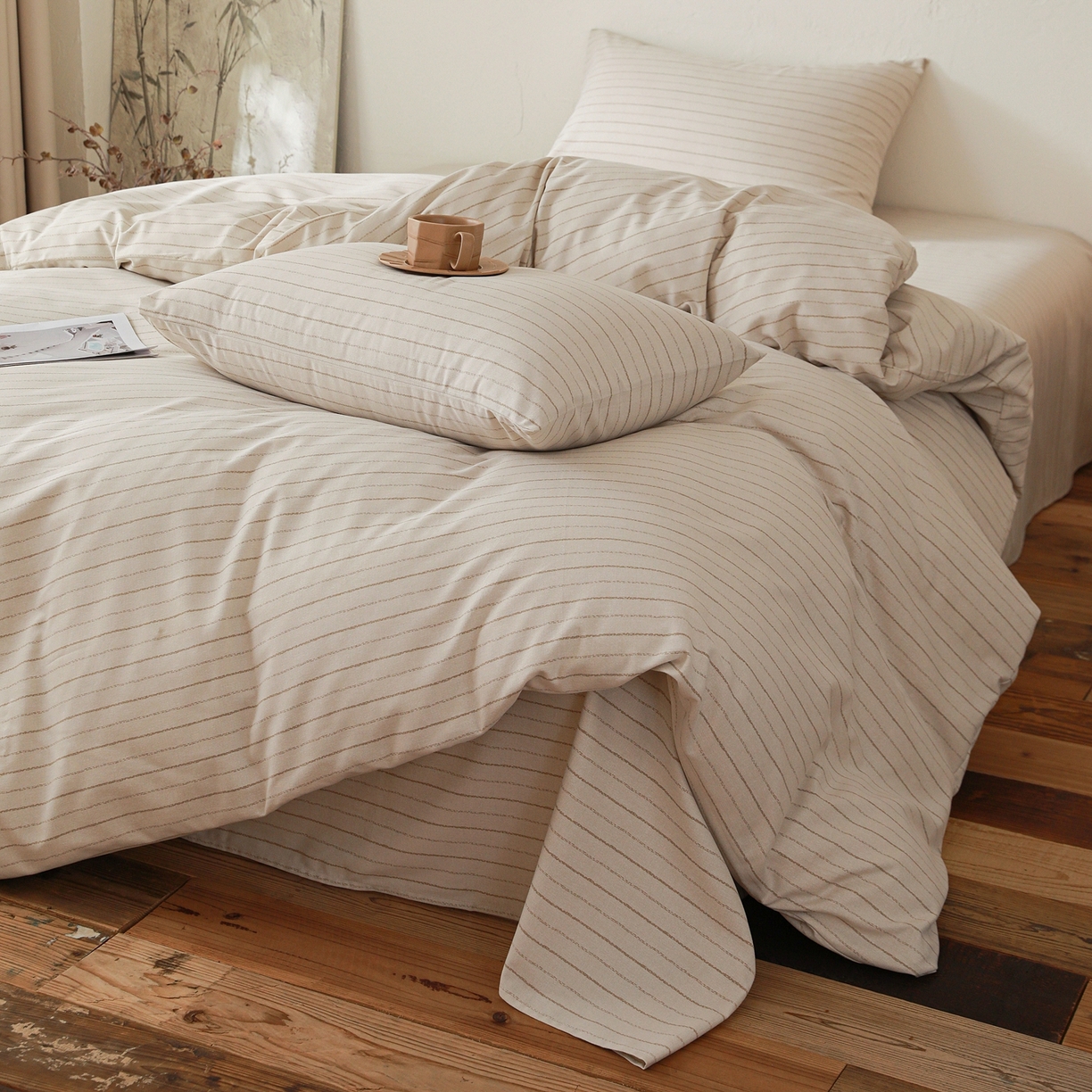 91家纺网 家纺一手货源 找家纺 小叮当家纺仓储工厂店 (买家秀 爆款花型 不断货)2025秋冬新款亲肤舒适良品磨毛四件套 织梦灰