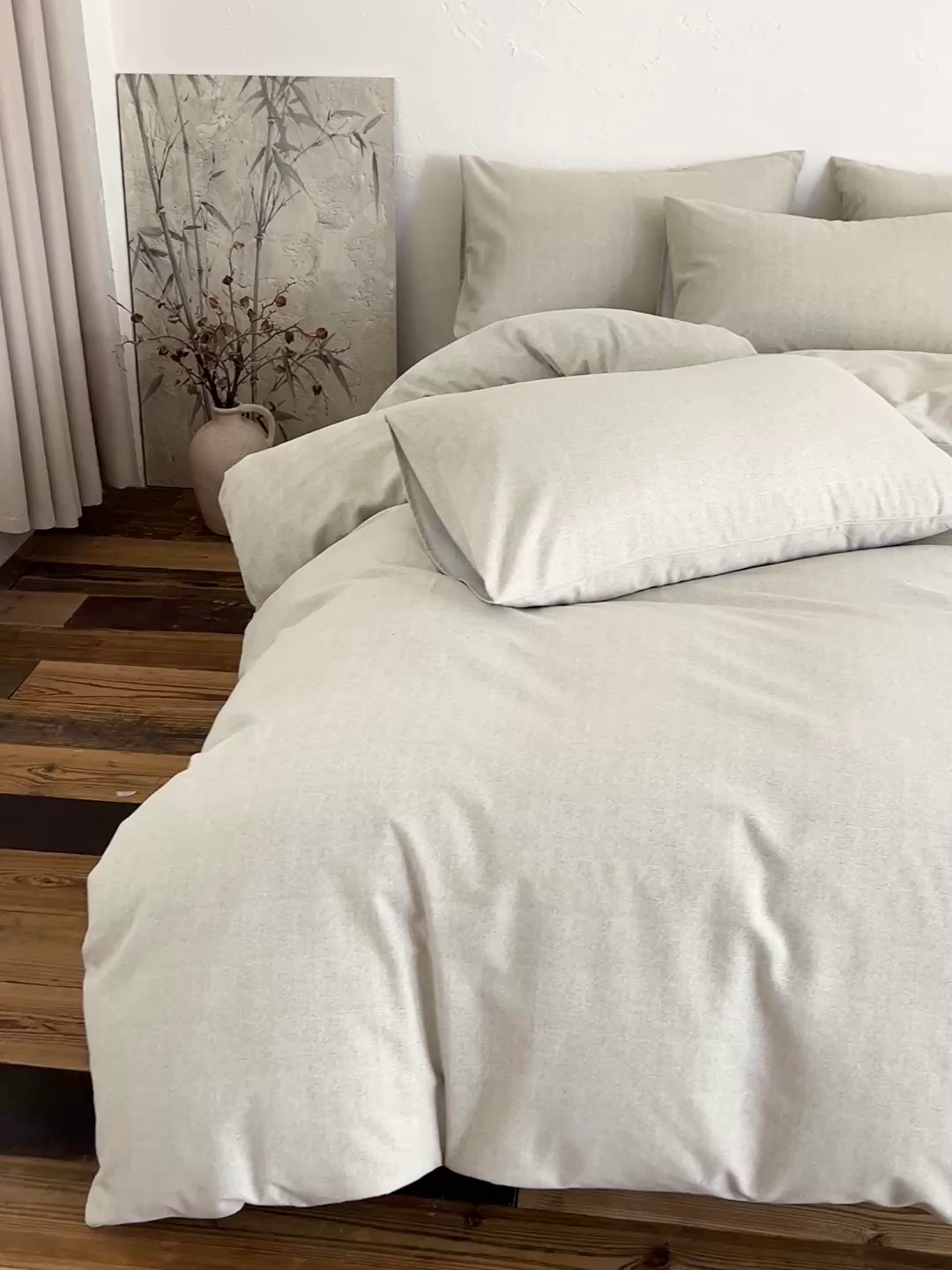 91家纺网 家纺一手货源 找家纺 小叮当家纺仓储工厂店 (买家秀 爆款花型 不断货)2025秋冬新款亲肤舒适良品磨毛四件套 肌理灰