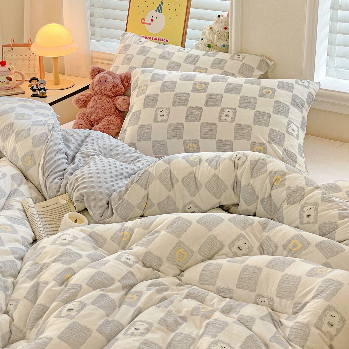 91家纺网 家纺一手货源 找家纺 （总）小叮当家纺仓储工厂店 2025新款A类母婴级宝宝被子牛奶丝针织棉豆豆被豆豆被子儿童婴童大豆被精品买家秀