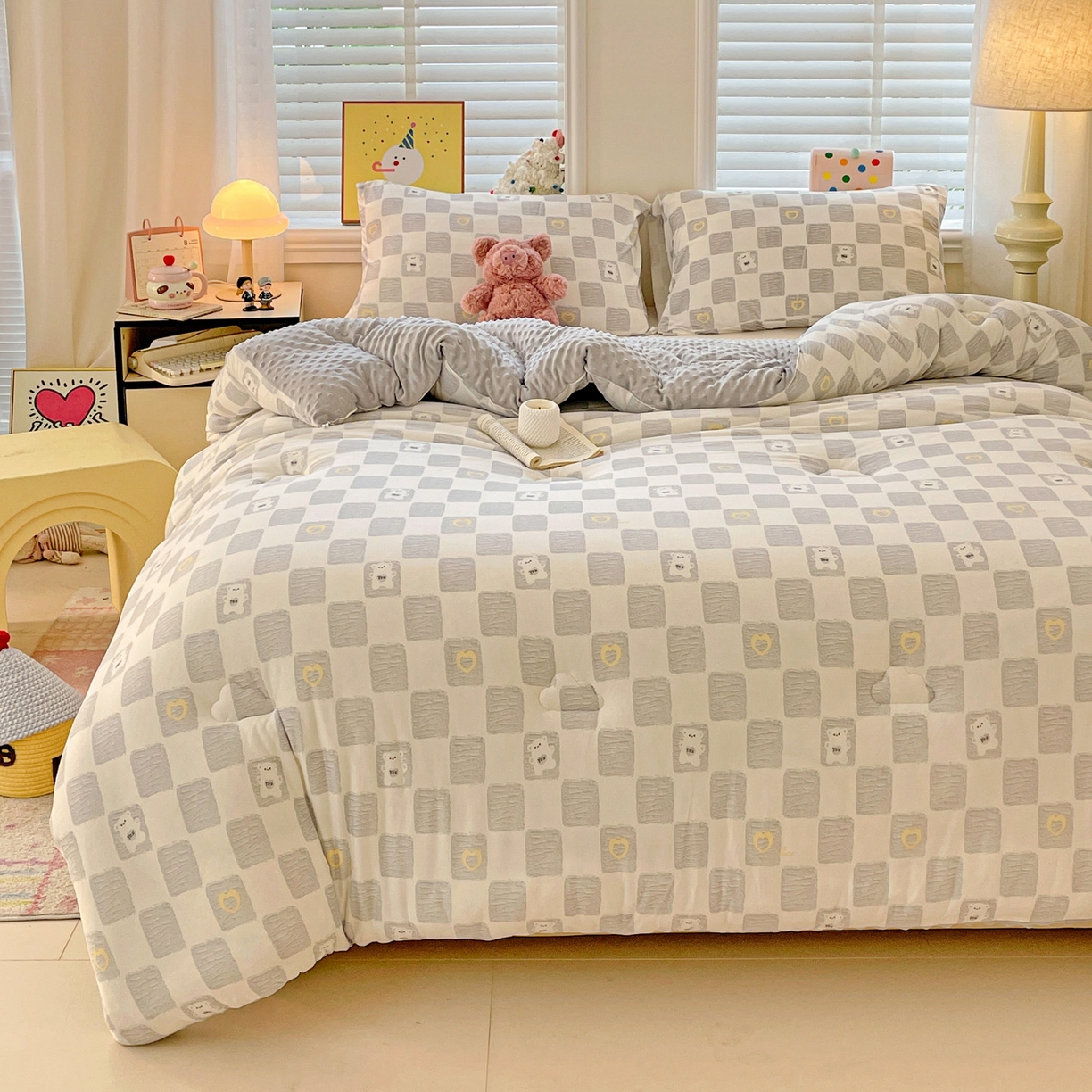 91家纺网 家纺一手货源 找家纺 （总）小叮当家纺仓储工厂店 2025新款A类母婴级宝宝被子牛奶丝针织棉豆豆被豆豆被子儿童婴童大豆被精品买家秀