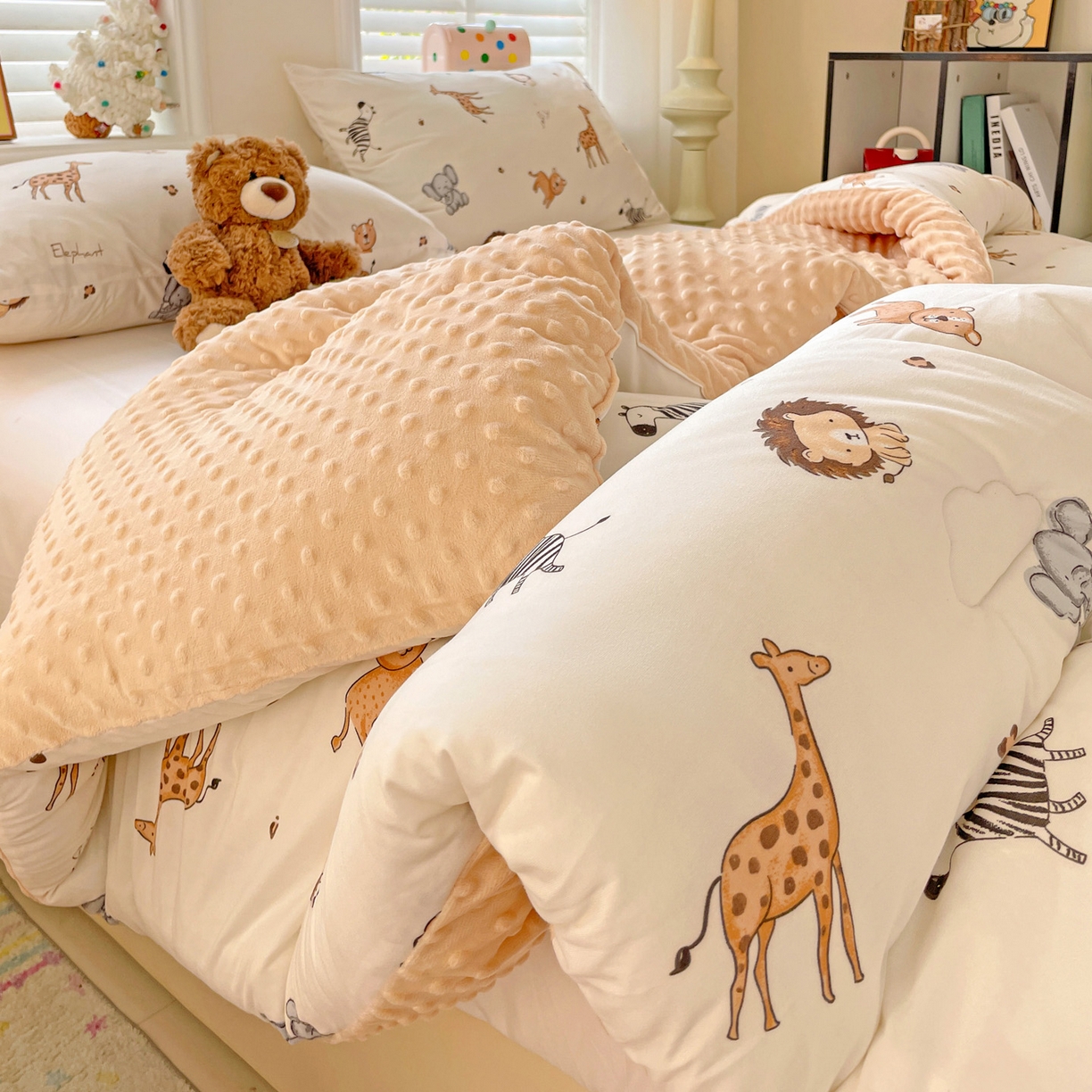 91家纺网 家纺一手货源 找家纺 （总）小叮当家纺仓储工厂店 2025新款A类母婴级宝宝被子牛奶丝针织棉豆豆被豆豆被子儿童婴童大豆被精品买家秀