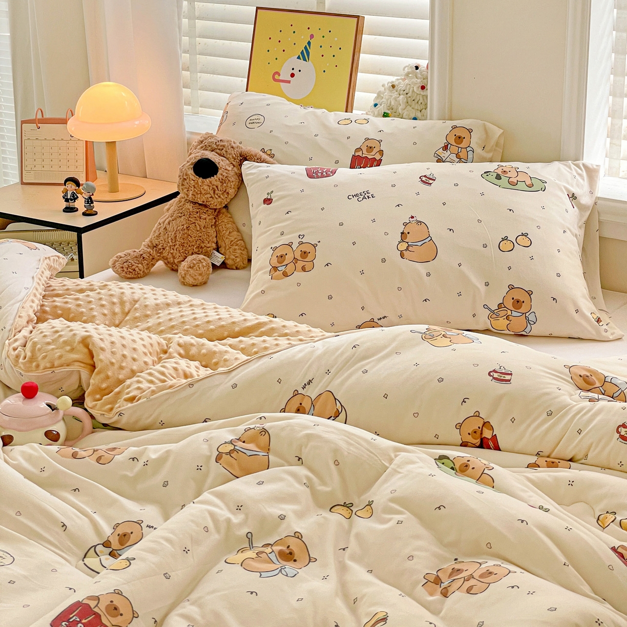 91家纺网 家纺一手货源 找家纺 小叮当家纺仓储工厂店 2025新款A类母婴级宝宝被子牛奶丝针织棉豆豆被豆豆被子儿童婴童大豆被精品买家秀 游乐园