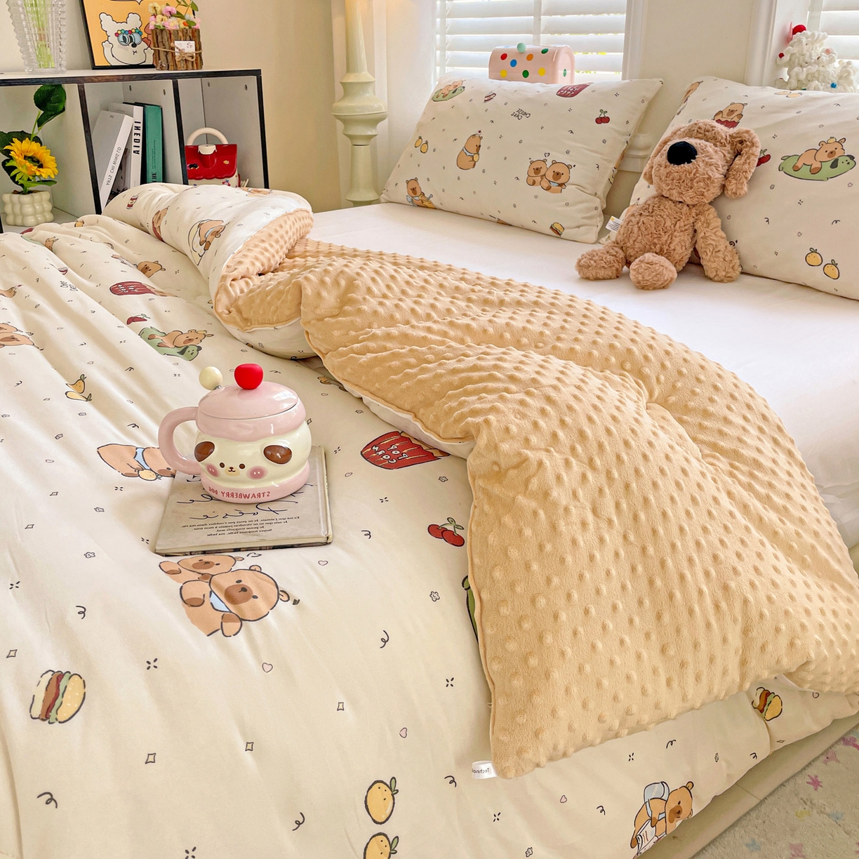 91家纺网 家纺一手货源 找家纺 小叮当家纺仓储工厂店 2025新款A类母婴级宝宝被子牛奶丝针织棉豆豆被豆豆被子儿童婴童大豆被精品买家秀 游乐园