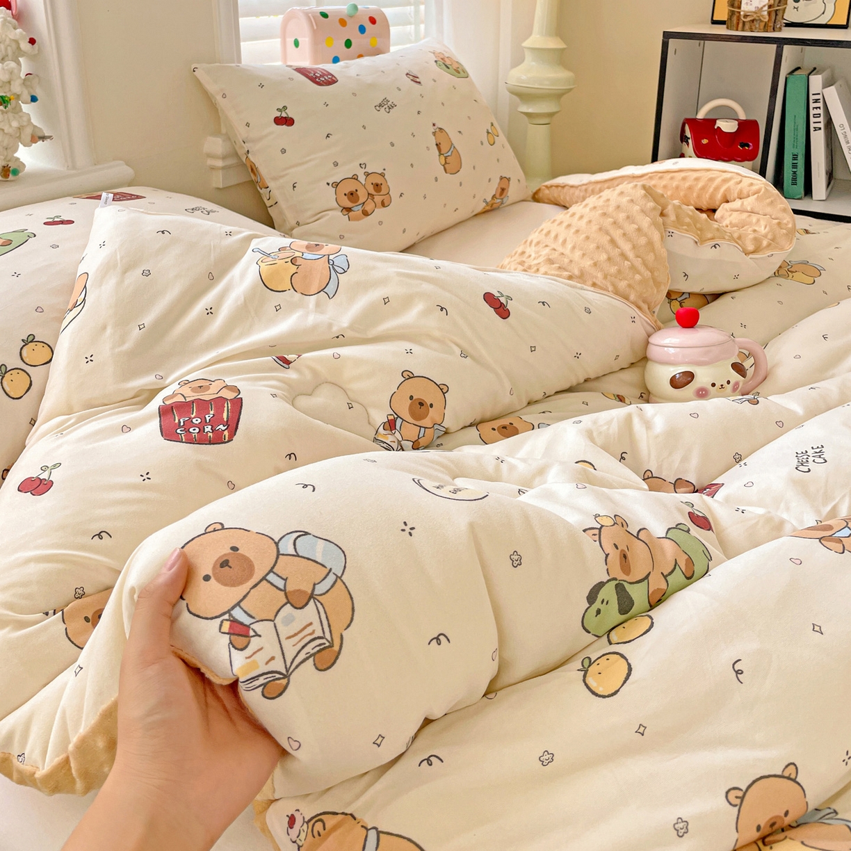 91家纺网 家纺一手货源 找家纺 小叮当家纺仓储工厂店 2025新款A类母婴级宝宝被子牛奶丝针织棉豆豆被豆豆被子儿童婴童大豆被精品买家秀 游乐园