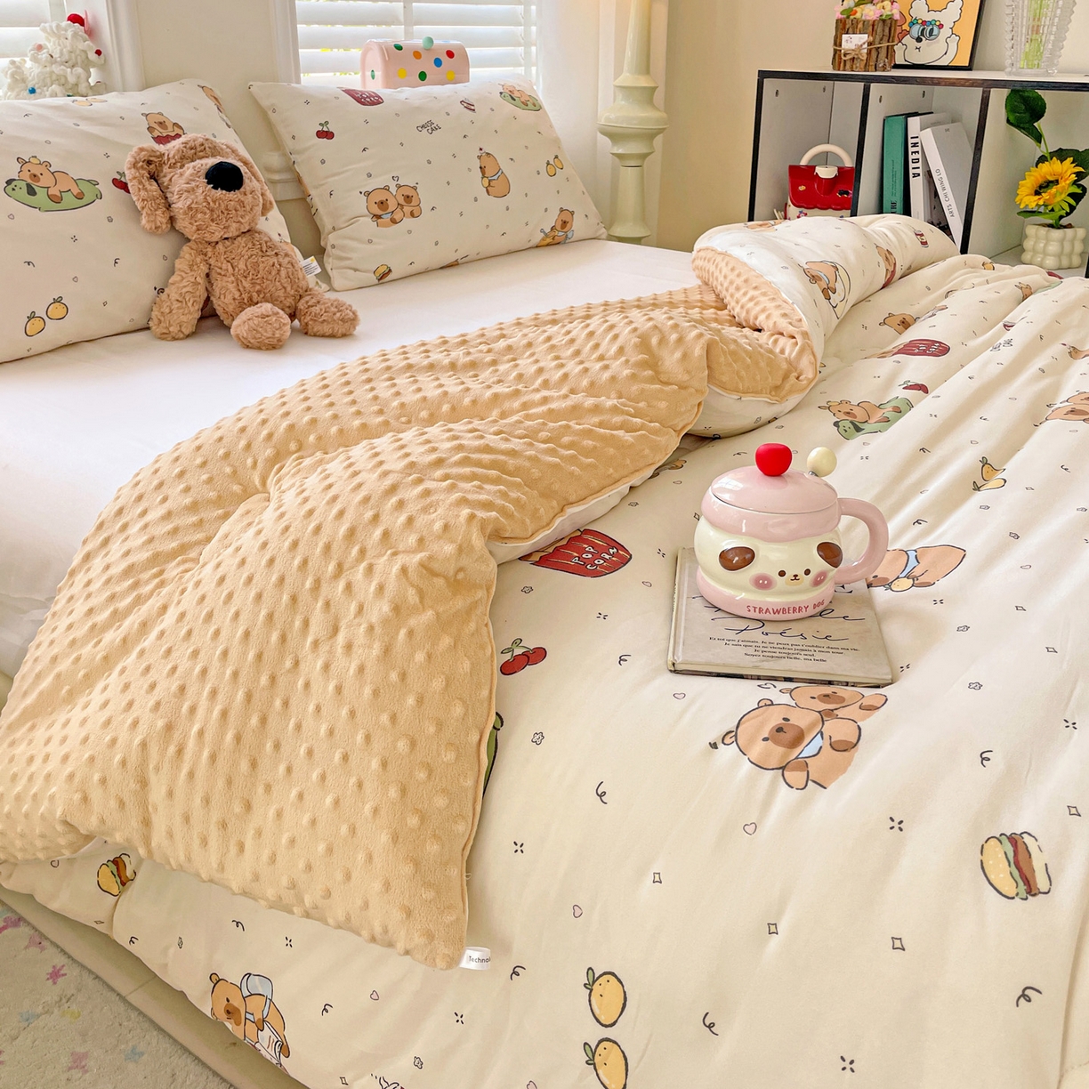 91家纺网 家纺一手货源 找家纺 小叮当家纺仓储工厂店 2025新款A类母婴级宝宝被子牛奶丝针织棉豆豆被豆豆被子儿童婴童大豆被精品买家秀 游乐园