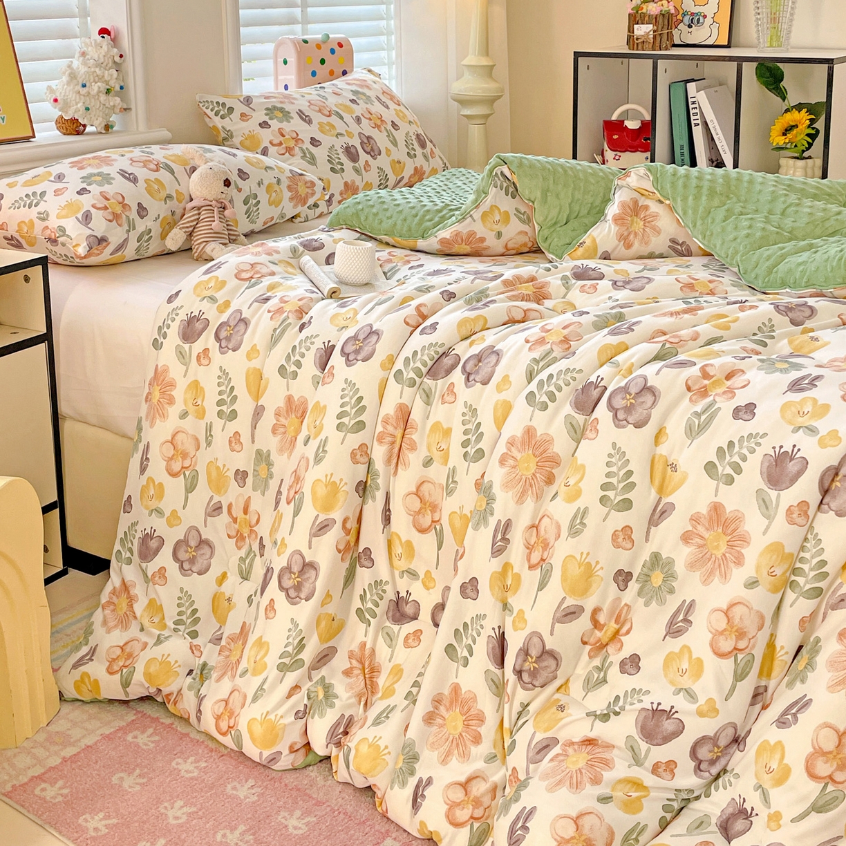 91家纺网 家纺一手货源 找家纺 小叮当家纺仓储工厂店 2025新款A类母婴级宝宝被子牛奶丝针织棉豆豆被豆豆被子儿童婴童大豆被精品买家秀 百花园