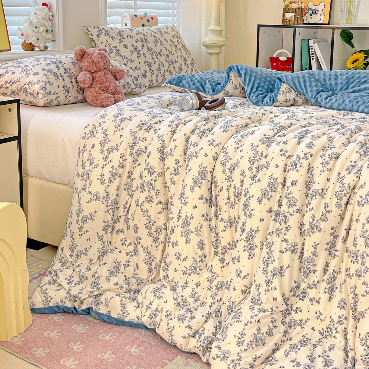 91家纺网 家纺一手货源 找家纺 小叮当家纺仓储工厂店 2025新款A类母婴级宝宝被子牛奶丝针织棉豆豆被豆豆被子儿童婴童大豆被精品买家秀 晨曦