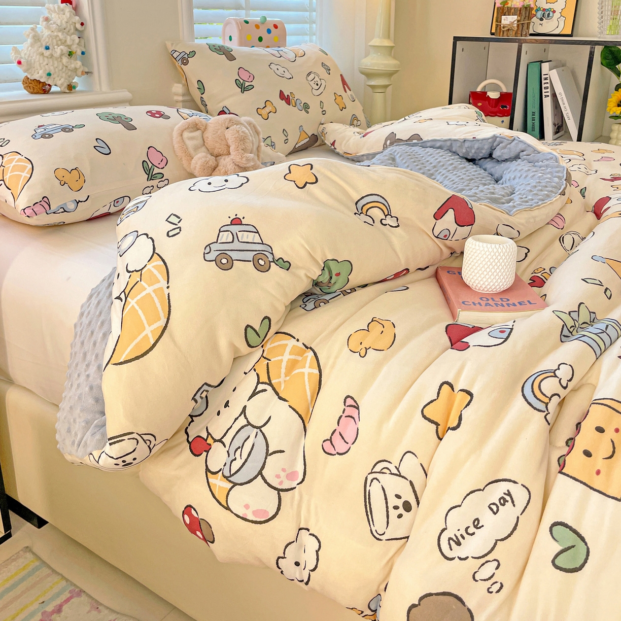 91家纺网 家纺一手货源 找家纺 小叮当家纺仓储工厂店 2025新款A类母婴级宝宝被子牛奶丝针织棉豆豆被豆豆被子儿童婴童大豆被精品买家秀 快乐时光