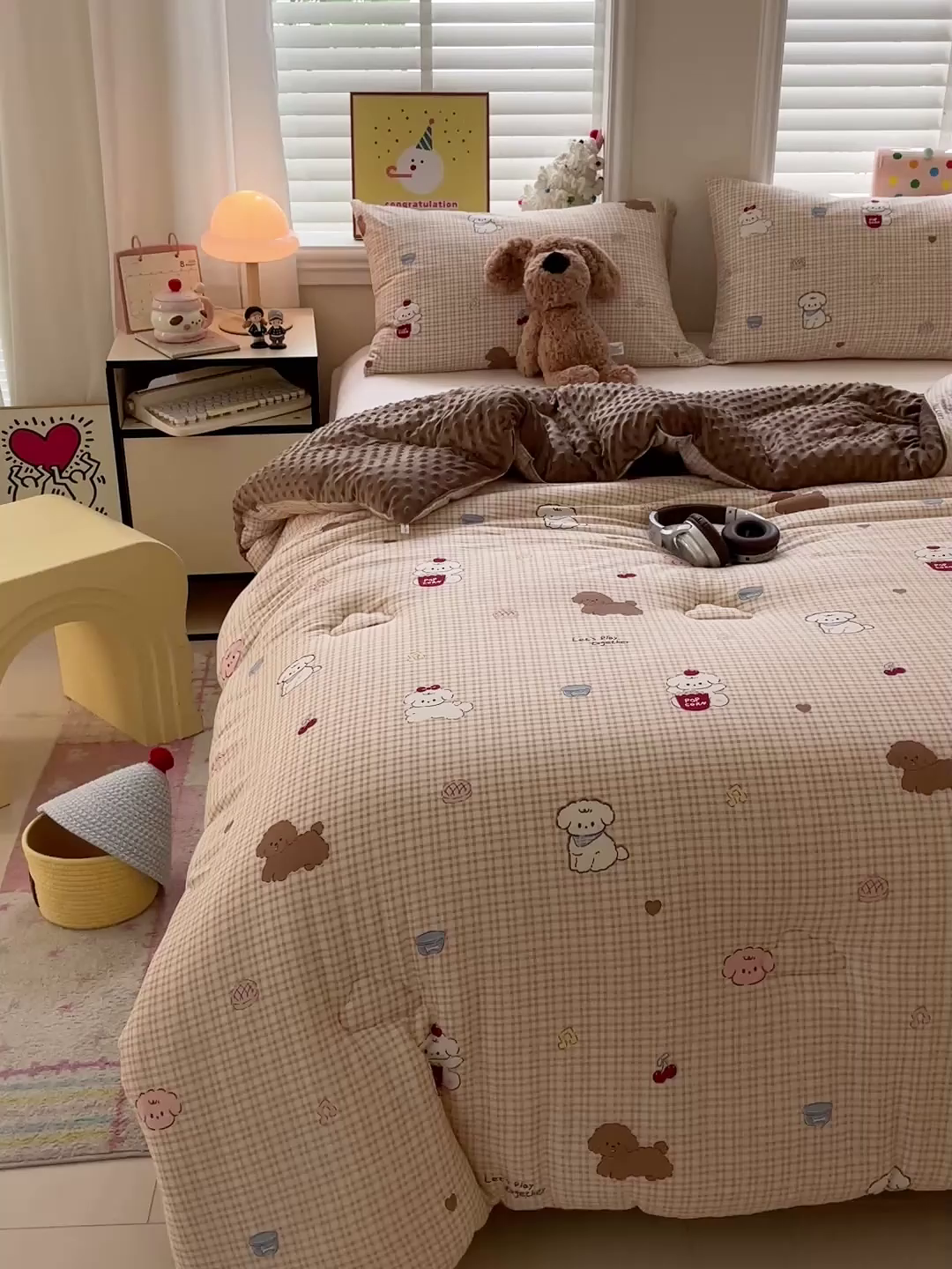 91家纺网 家纺一手货源 找家纺 小叮当家纺仓储工厂店 2025新款A类母婴级宝宝被子牛奶丝针织棉豆豆被豆豆被子儿童婴童大豆被精品买家秀 音乐小狗