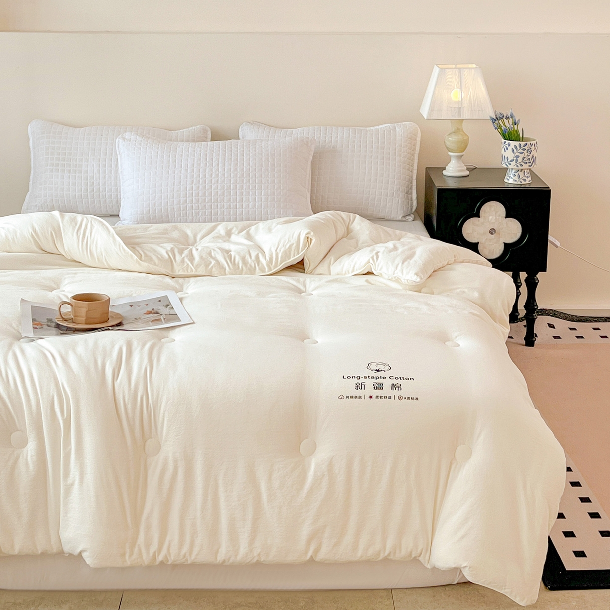 91家纺网 家纺一手货源 找家纺 （总）小叮当家纺仓储工厂店 (买家秀 爆款花型 不断货)2025新款简约风100%新疆棉花被被子被芯