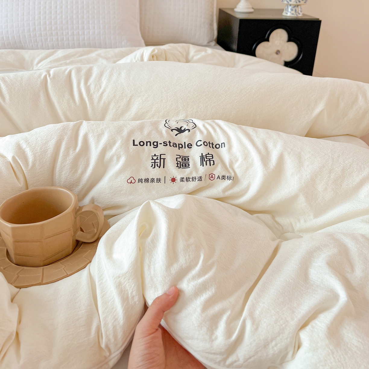 91家纺网 家纺一手货源 找家纺 小叮当家纺仓储工厂店 (买家秀 爆款花型 不断货)2025新款简约风100%新疆棉花被被子被芯 新疆棉-白色