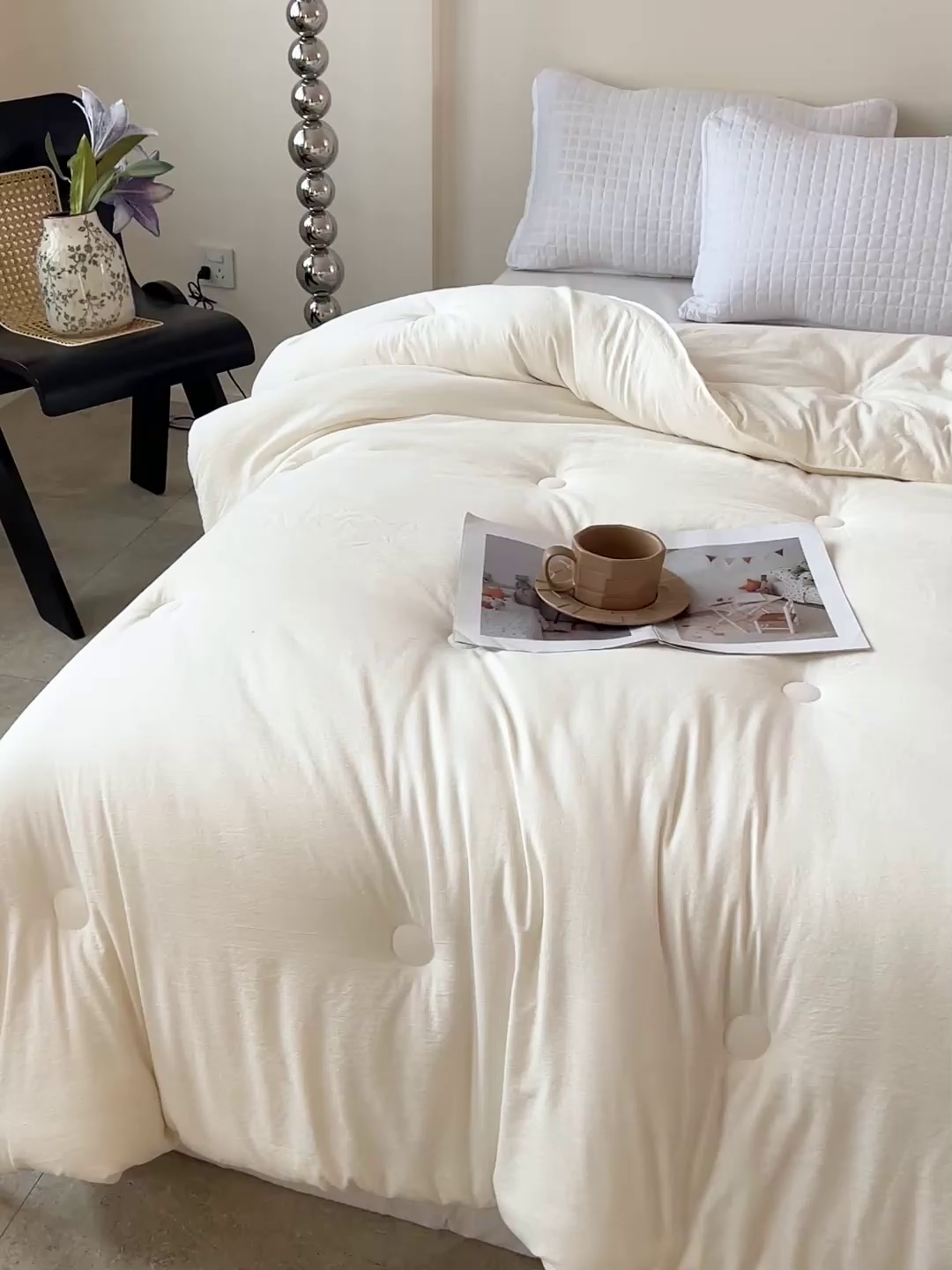 91家纺网 家纺一手货源 找家纺 小叮当家纺仓储工厂店 (买家秀 爆款花型 不断货)2025新款简约风100%新疆棉花被被子被芯 新疆棉-白色