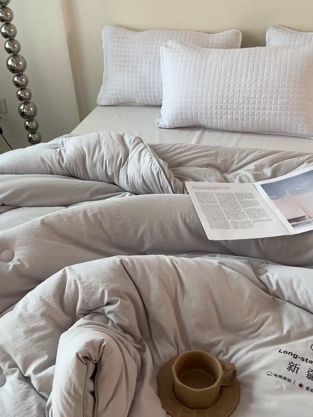 91家纺网 家纺一手货源 找家纺 小叮当家纺仓储工厂店 (买家秀 爆款花型 不断货)2025新款简约风100%新疆棉花被被子被芯 新疆棉-灰色