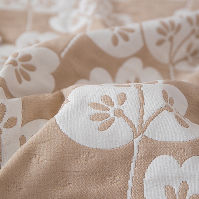 91家纺网 家纺一手货源 找家纺 小叮当家纺仓储工厂店 (买家秀 爆款花型 不断货)2025新款A类三层纱纱布毛巾被单品床盖单件床盖 叶趣-深棕