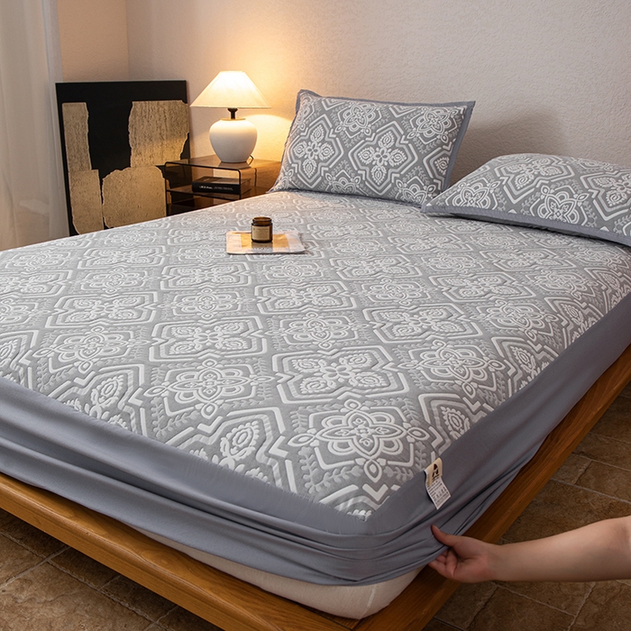 （总）小叮当家纺仓储工厂店 (买家秀 爆款花型 不断货)2025新款舒适简约A类全棉三层纱单品床笠单件床笠