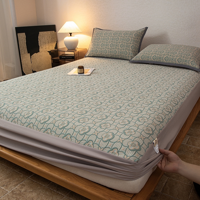 91家纺网 家纺一手货源 找家纺 （总）小叮当家纺仓储工厂店 (买家秀 爆款花型 不断货)2025新款舒适简约A类全棉三层纱单品床笠单件床笠