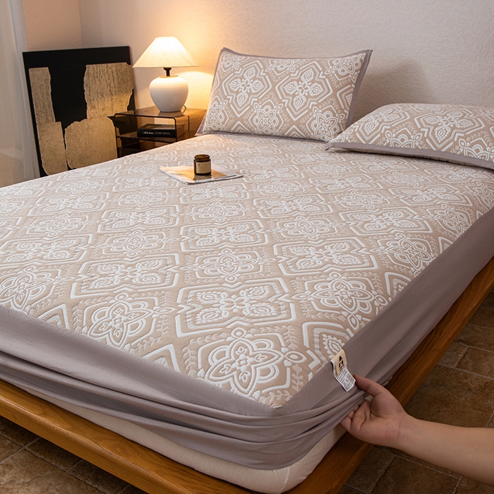 91家纺网 家纺一手货源 找家纺 （总）小叮当家纺仓储工厂店 (买家秀 爆款花型 不断货)2025新款舒适简约A类全棉三层纱单品床笠单件床笠