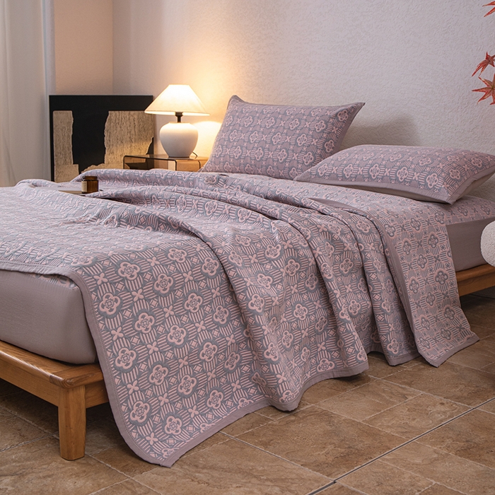 91家纺网 家纺一手货源 找家纺 小叮当家纺仓储工厂店 (买家秀 爆款花型 不断货)2025新款舒适简约A类全棉三层纱单品床笠单件床笠 可丽之彩-玫瑰粉