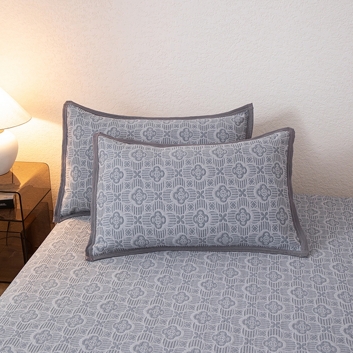 91家纺网 家纺一手货源 找家纺 小叮当家纺仓储工厂店 (买家秀 爆款花型 不断货)2025新款舒适简约A类全棉三层纱单品床笠单件床笠 可丽之彩-墨黑