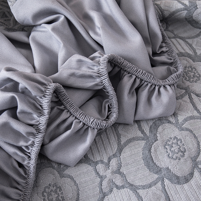 91家纺网 家纺一手货源 找家纺 小叮当家纺仓储工厂店 (买家秀 爆款花型 不断货)2025新款舒适简约A类全棉三层纱单品床笠单件床笠 可丽之彩-墨黑