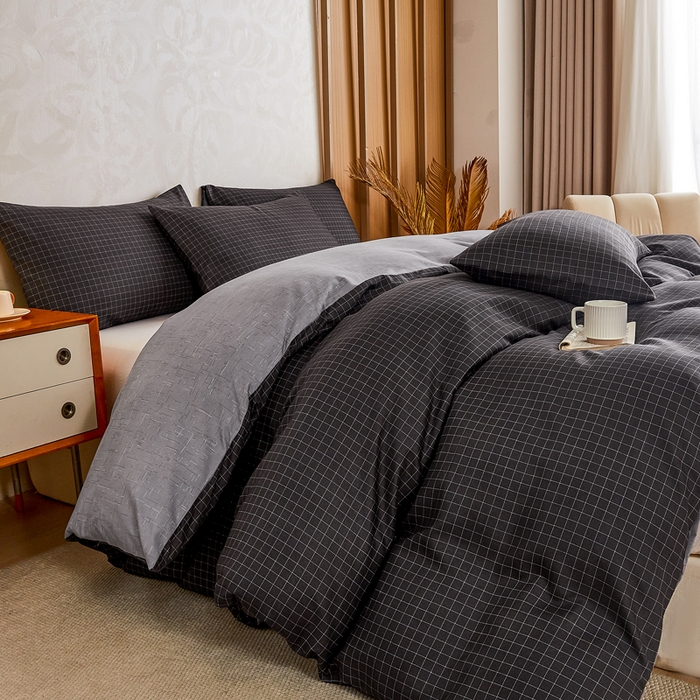 91家纺网 家纺一手货源 找家纺 小叮当家纺仓储工厂店 (买家秀 爆款花型 不断货)2025新款水洗棉可拆卸棉花被被子被芯 轨迹-黑