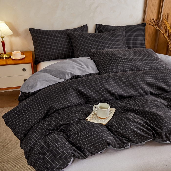 91家纺网 家纺一手货源 找家纺 小叮当家纺仓储工厂店 (买家秀 爆款花型 不断货)2025新款水洗棉可拆卸棉花被被子被芯 轨迹-黑