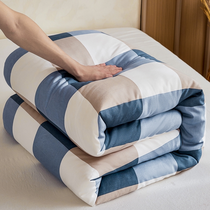 91家纺网 家纺一手货源 找家纺 小叮当家纺仓储工厂店 (买家秀 爆款花型 不断货)2025新款水洗棉可拆卸棉花被被子被芯 格局