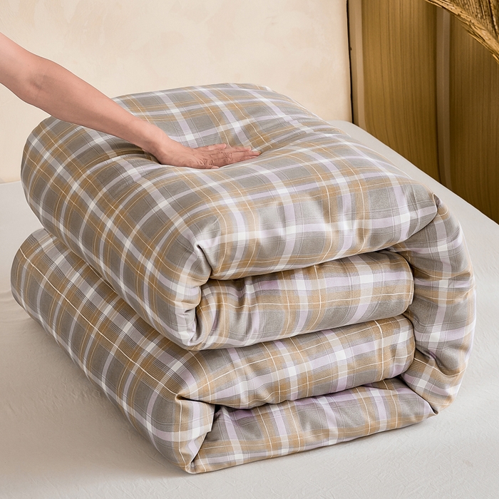 91家纺网 家纺一手货源 找家纺 小叮当家纺仓储工厂店 (买家秀 爆款花型 不断货)2025新款水洗棉可拆卸棉花被被子被芯 玫丽莎-桔