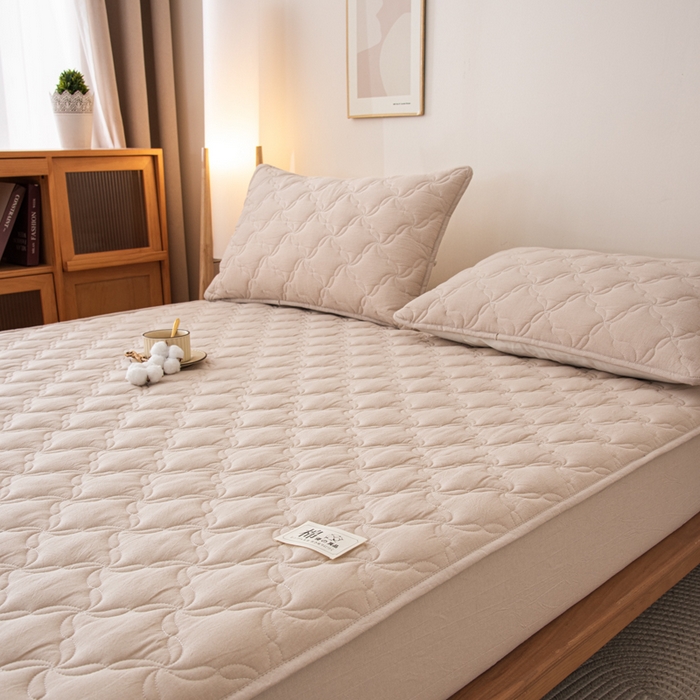 91家纺网 家纺一手货源 找家纺 小叮当家纺仓储工厂店 (买家秀 爆款花型 不断货)2025新款A类全棉色织抗菌夹棉单品床笠单件床笠 卡其色