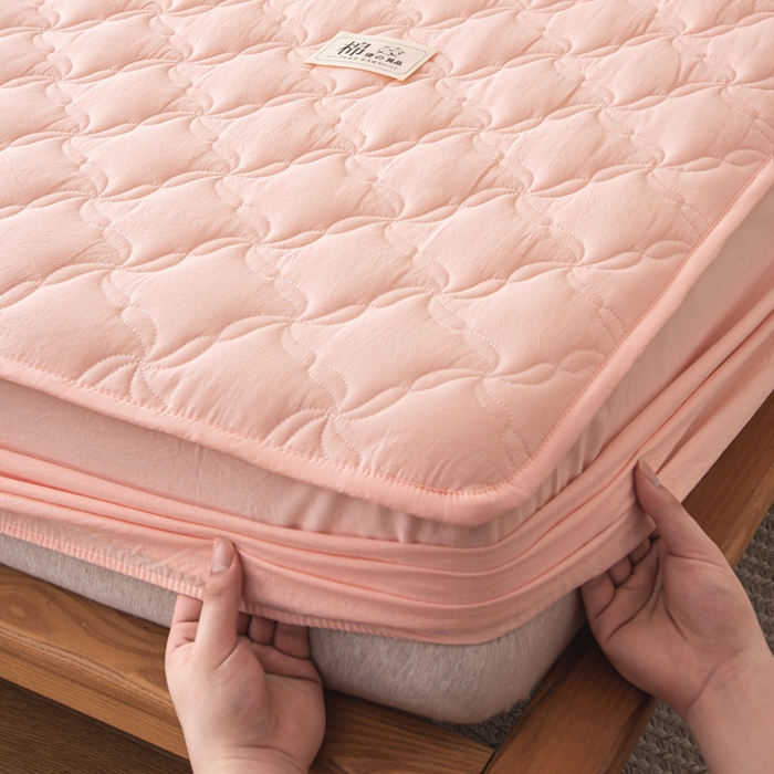 91家纺网 家纺一手货源 找家纺 小叮当家纺仓储工厂店 (买家秀 爆款花型 不断货)2025新款A类全棉色织抗菌夹棉单品床笠单件床笠 少女粉