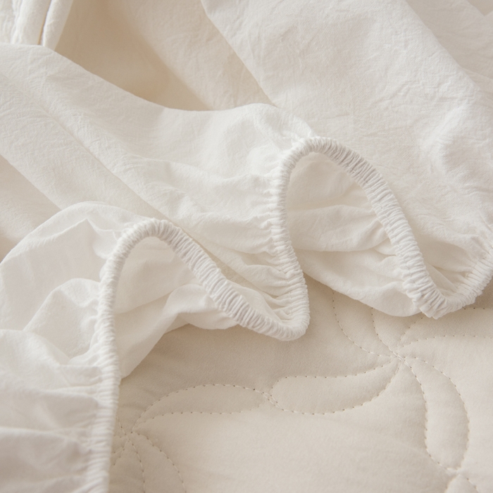 91家纺网 家纺一手货源 找家纺 小叮当家纺仓储工厂店 (买家秀 爆款花型 不断货)2025新款A类全棉色织抗菌夹棉单品床笠单件床笠 奶油白