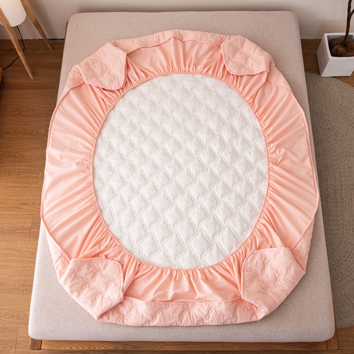 91家纺网 家纺一手货源 找家纺 小叮当家纺仓储工厂店 (买家秀 爆款花型 不断货)2025新款A类全棉色织抗菌夹棉单品床笠单件床笠 少女粉