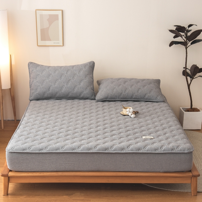 91家纺网 家纺一手货源 找家纺 小叮当家纺仓储工厂店 (买家秀 爆款花型 不断货)2025新款A类全棉色织抗菌夹棉单品床笠单件床笠 高级灰