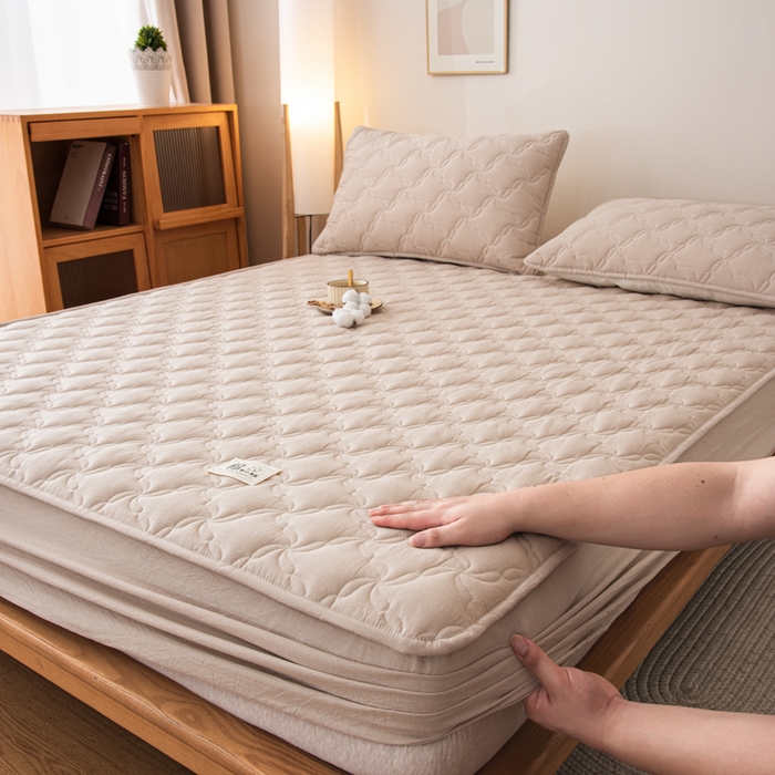 91家纺网 家纺一手货源 找家纺 小叮当家纺仓储工厂店 (买家秀 爆款花型 不断货)2025新款A类全棉色织抗菌夹棉单品床笠单件床笠 卡其色