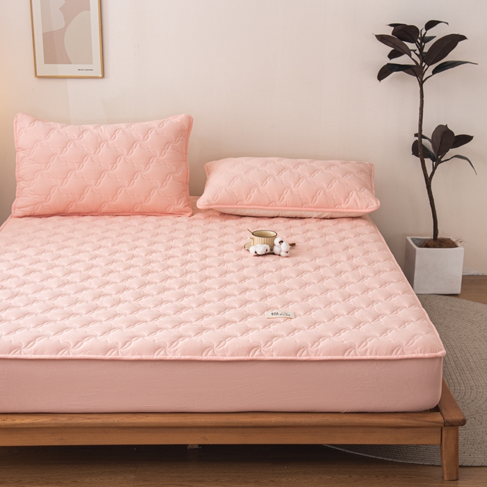 91家纺网 家纺一手货源 找家纺 小叮当家纺仓储工厂店 (买家秀 爆款花型 不断货)2025新款A类全棉色织抗菌夹棉单品床笠单件床笠 少女粉