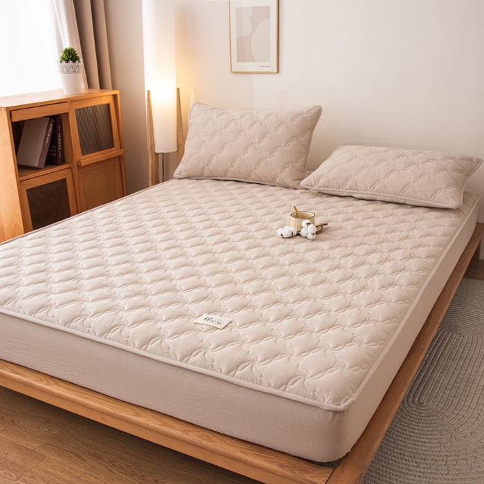 91家纺网 家纺一手货源 找家纺 小叮当家纺仓储工厂店 (买家秀 爆款花型 不断货)2025新款A类全棉色织抗菌夹棉单品床笠单件床笠 卡其色