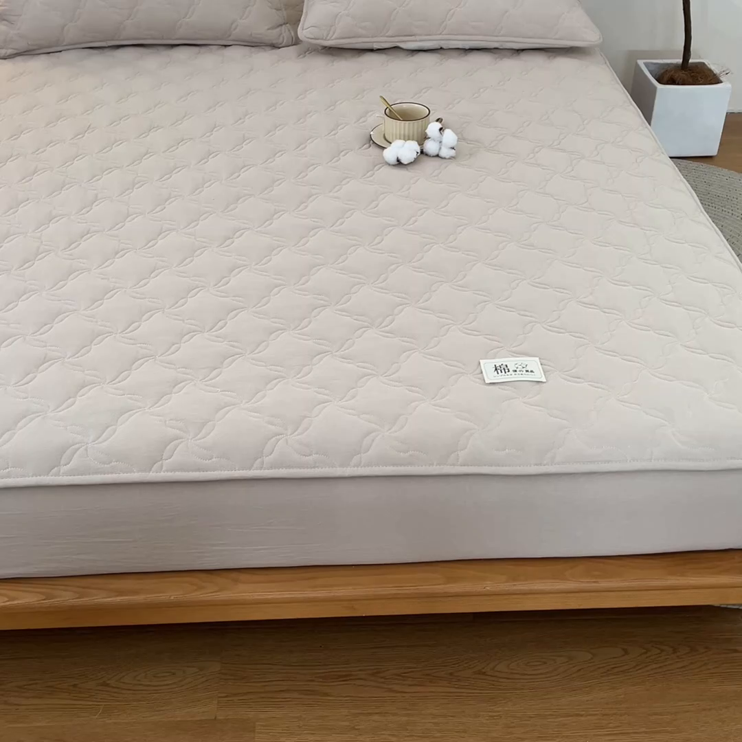 91家纺网 家纺一手货源 找家纺 小叮当家纺仓储工厂店 (买家秀 爆款花型 不断货)2025新款A类全棉色织抗菌夹棉单品床笠单件床笠 卡其色