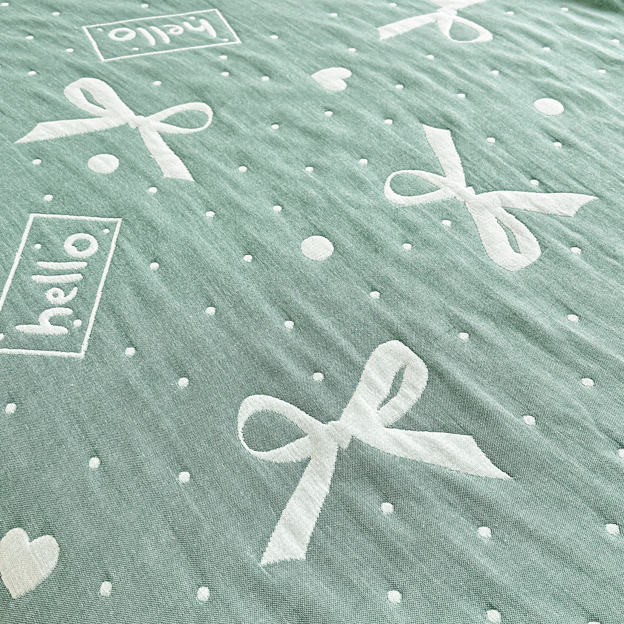 91家纺网 家纺一手货源 找家纺 小叮当家纺仓储工厂店 (买家秀 爆款花型 不断货)2025新款全棉六层纱布毛巾被系列 甜心窝-绿