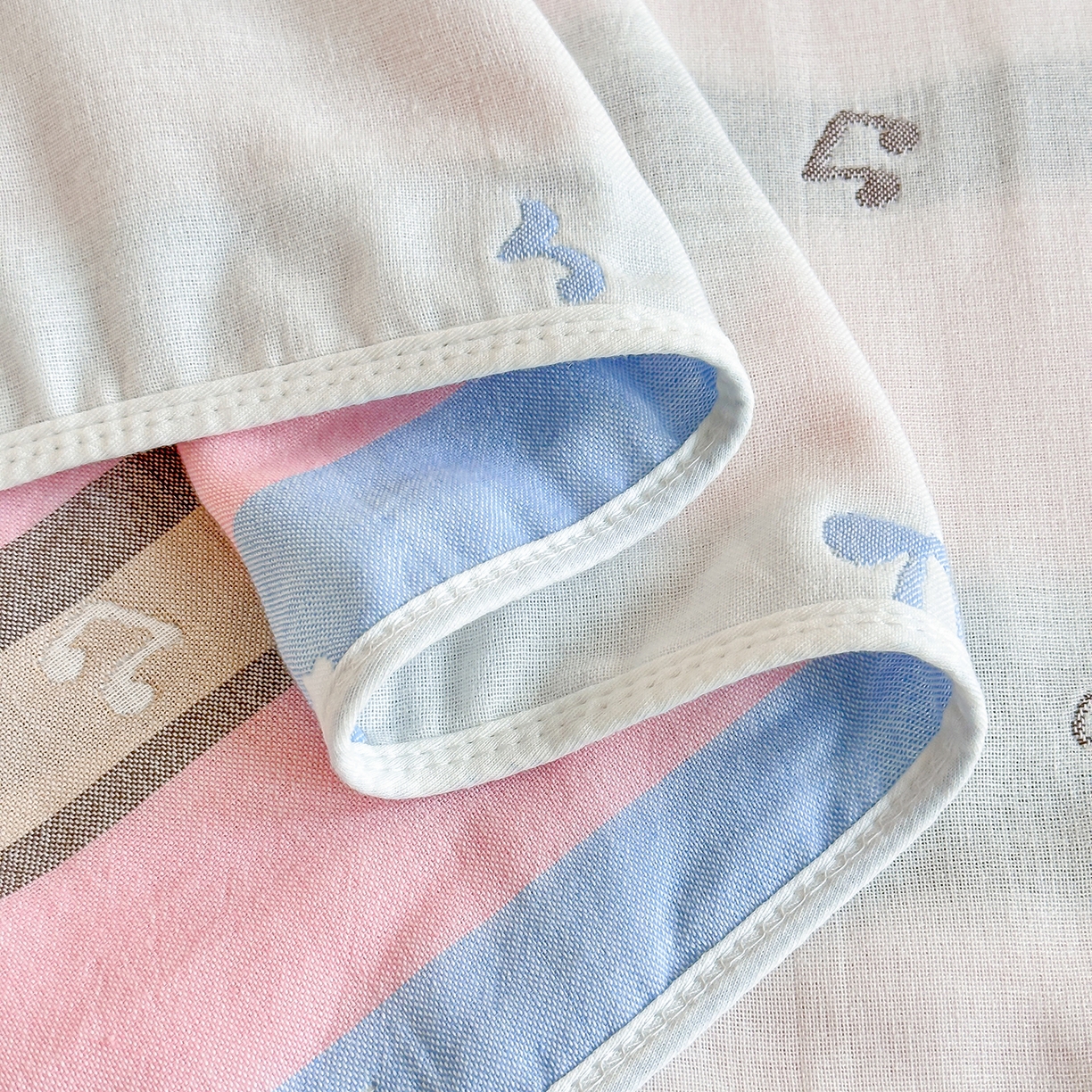 91家纺网 家纺一手货源 找家纺 小叮当家纺仓储工厂店 (买家秀 爆款花型 不断货)2025新款全棉六层纱布毛巾被系列 田园小狗