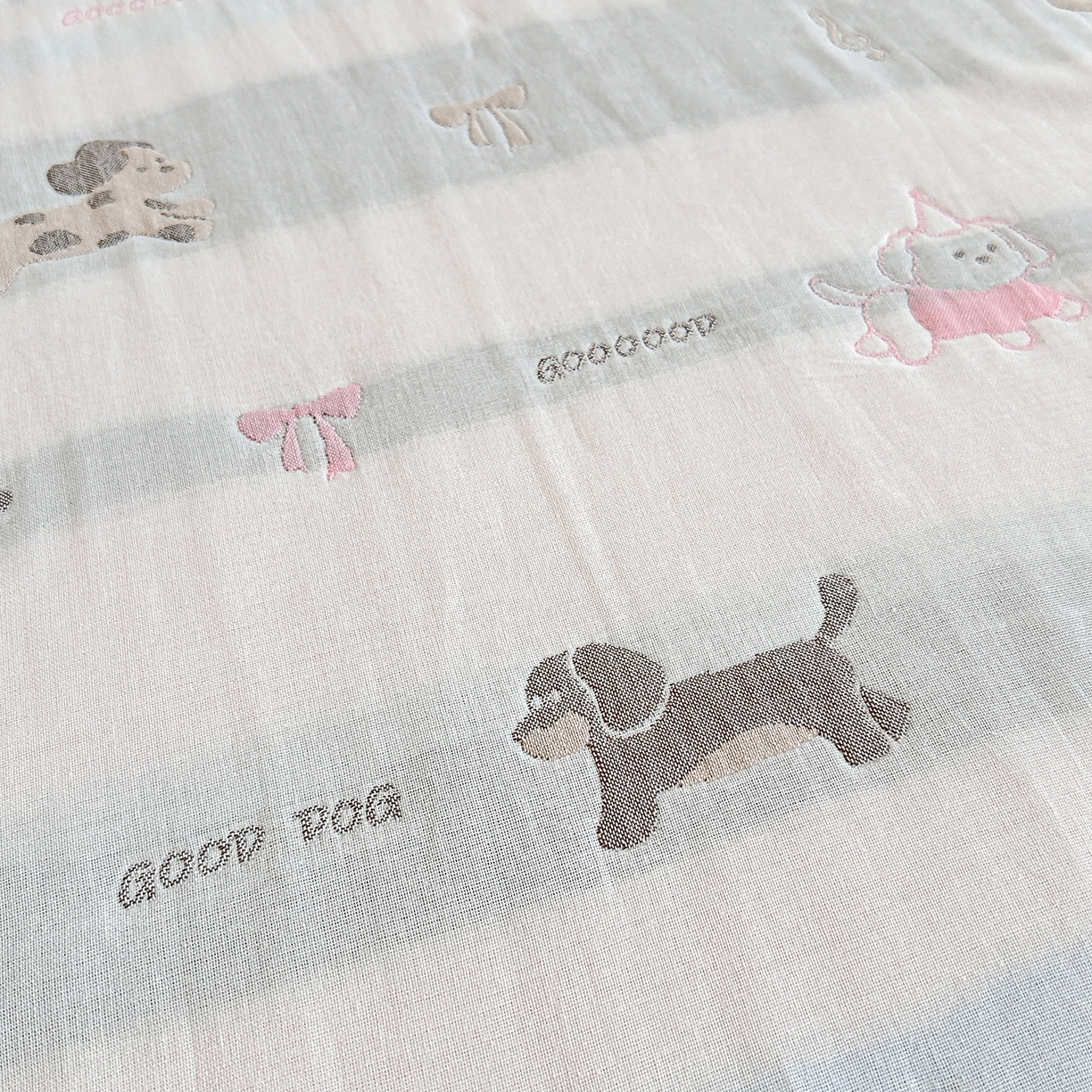 91家纺网 家纺一手货源 找家纺 小叮当家纺仓储工厂店 (买家秀 爆款花型 不断货)2025新款全棉六层纱布毛巾被系列 田园小狗