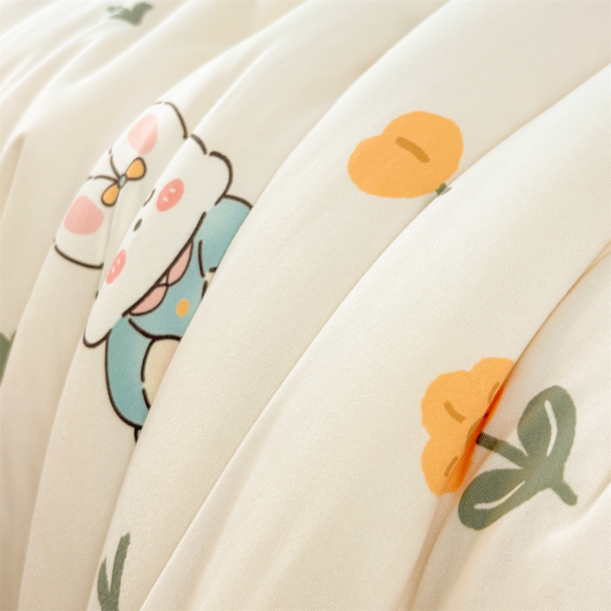 91家纺网 家纺一手货源 找家纺 小叮当家纺仓储工厂店 (买家秀 爆款花型 不断货)2025新款A类针织棉大豆被被子被芯 田园小图