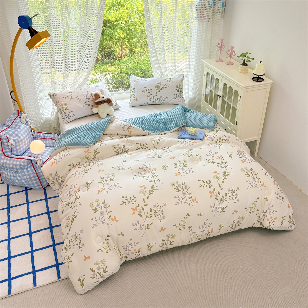 91家纺网 家纺一手货源 找家纺 小叮当家纺仓储工厂店 (买家秀 爆款花型 不断货)2025新款A类针织棉大豆被被子被芯 铃梦芊芊