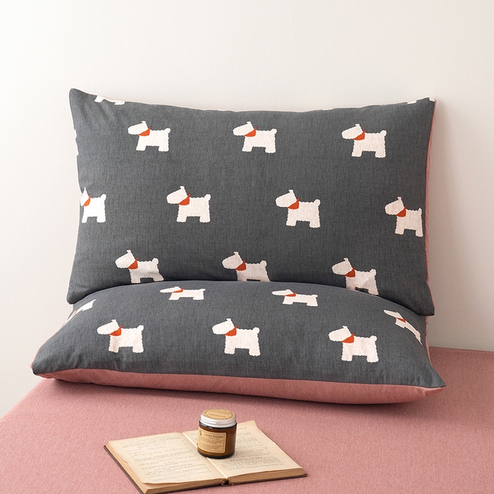 91家纺网 家纺一手货源 找家纺 竹合家纺 2025秋冬新款加厚磨毛色织暖绒系列针织四件套高克重 雪纳瑞-黑灰