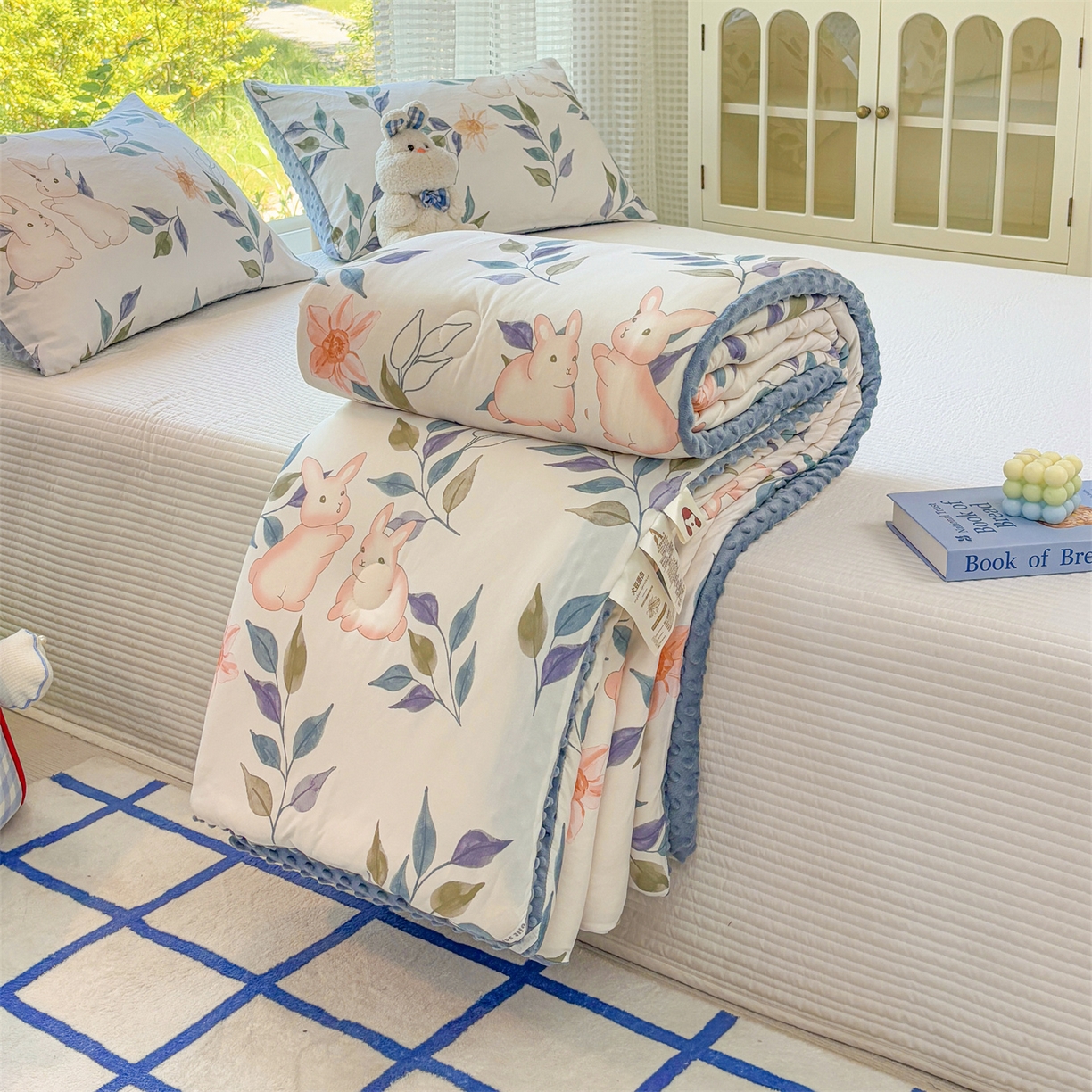 小叮当家纺仓储工厂店 (买家秀 爆款花型 不断货)2025新款A类针织棉大豆被被子被芯 花涧兔